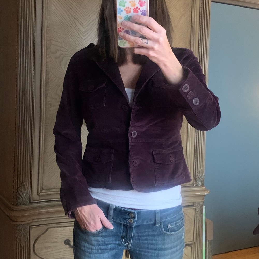 2/$10 TAXI Burgundy Light corduroy Blazer Jacket L